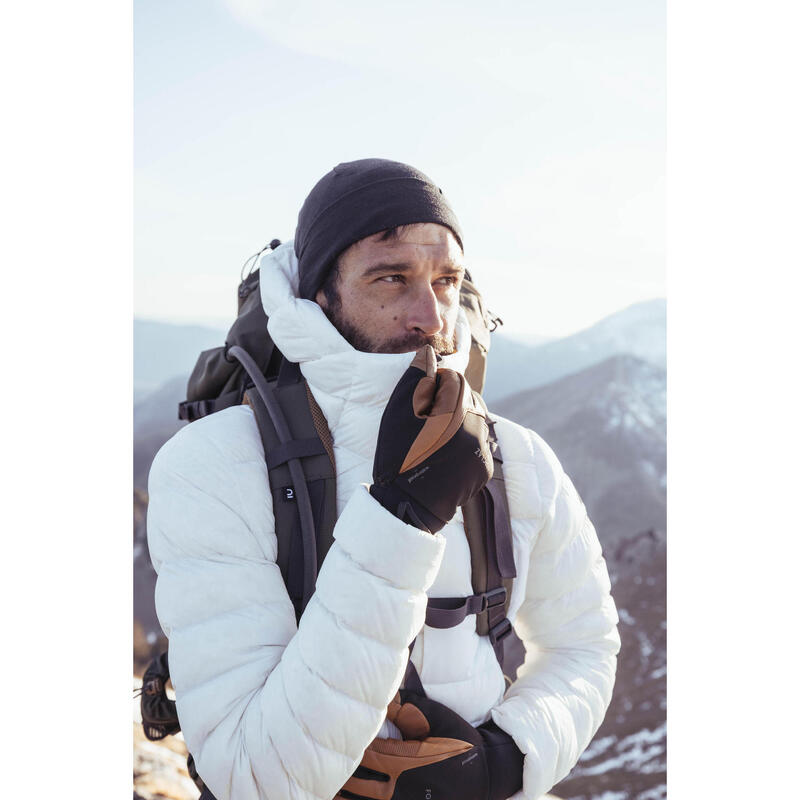 Casaco de penas de Trekking montanha com capuz Azul - MT500 -10°C - homem