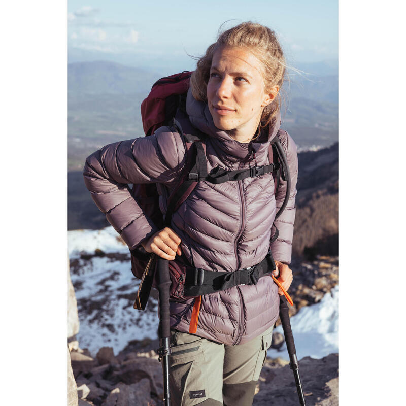 Casaco de penas de Trekking na montanha com capuz MT500 -10°C Mulher 