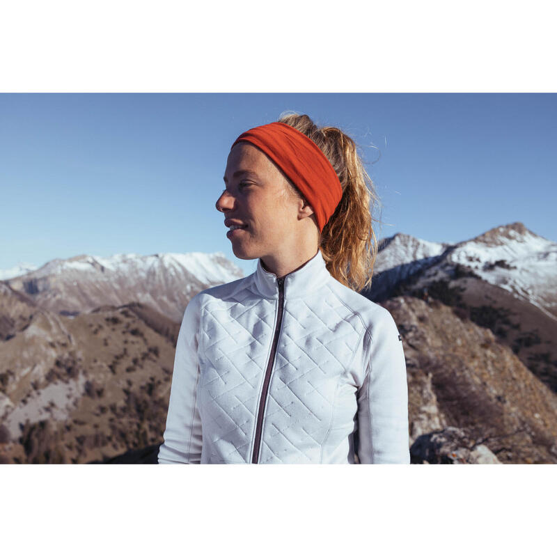 Camiseta de montaña y trekking lana merino Mujer Forclaz MT900 gris