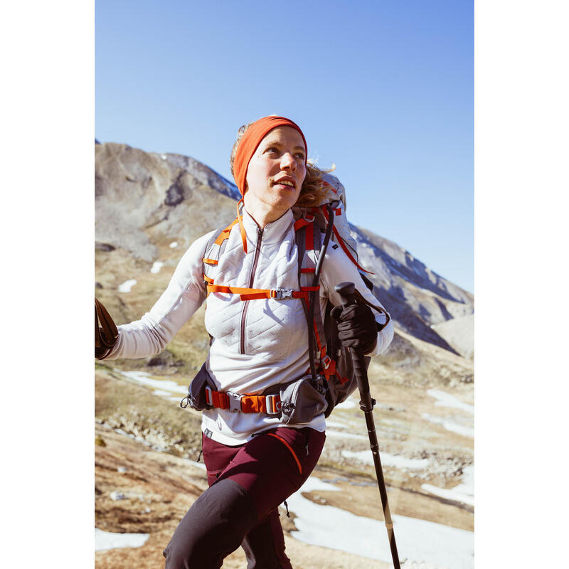 Bluză din lână merinos Trekking la munte MT900 Gri Damă 