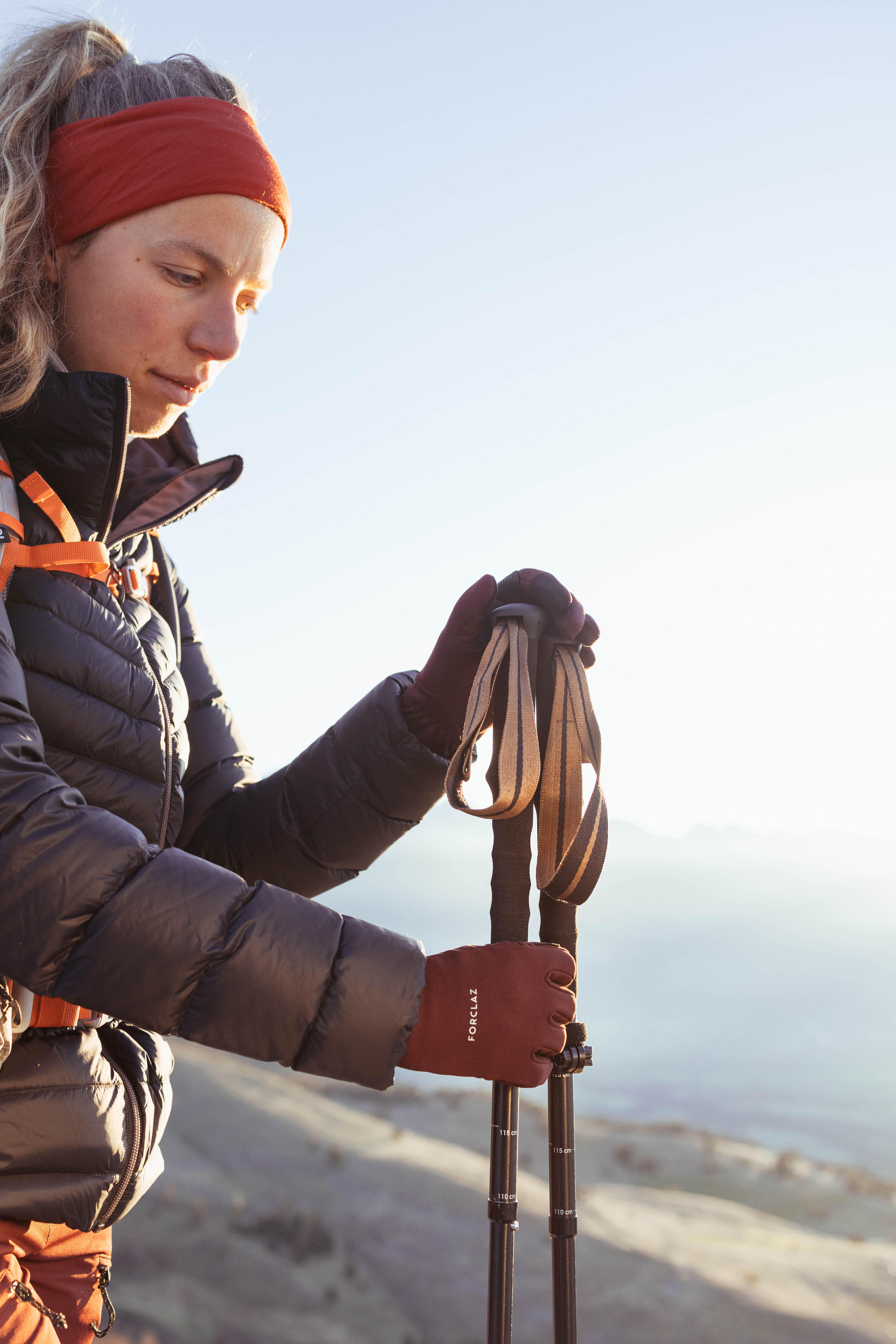 Luvas táteis e extensíveis de trekking adulto, MT500 violeta 23/26
