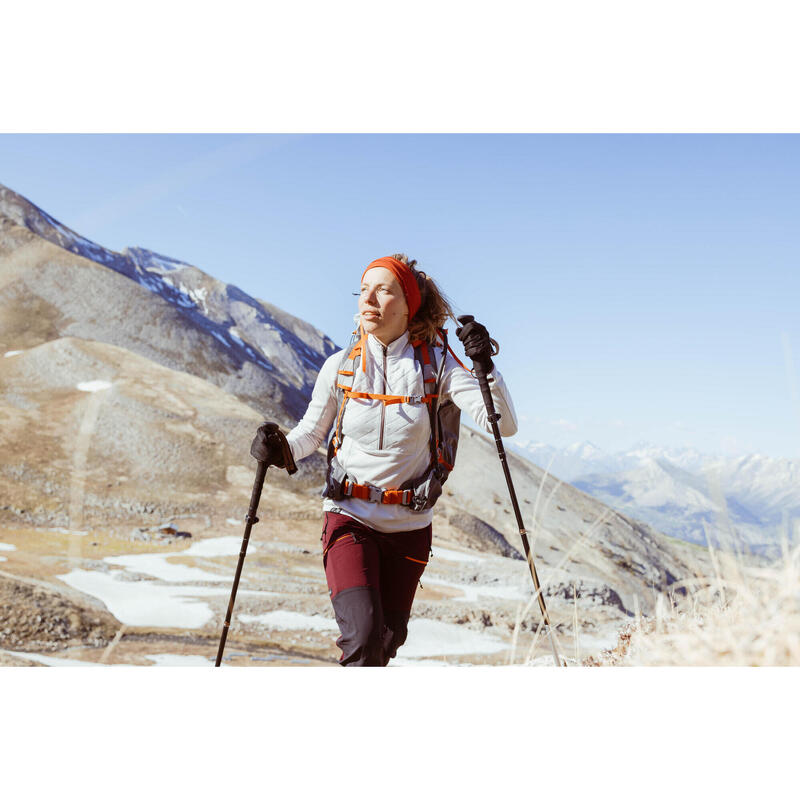 Camiseta de montaña y trekking lana merino Mujer Forclaz MT900 gris