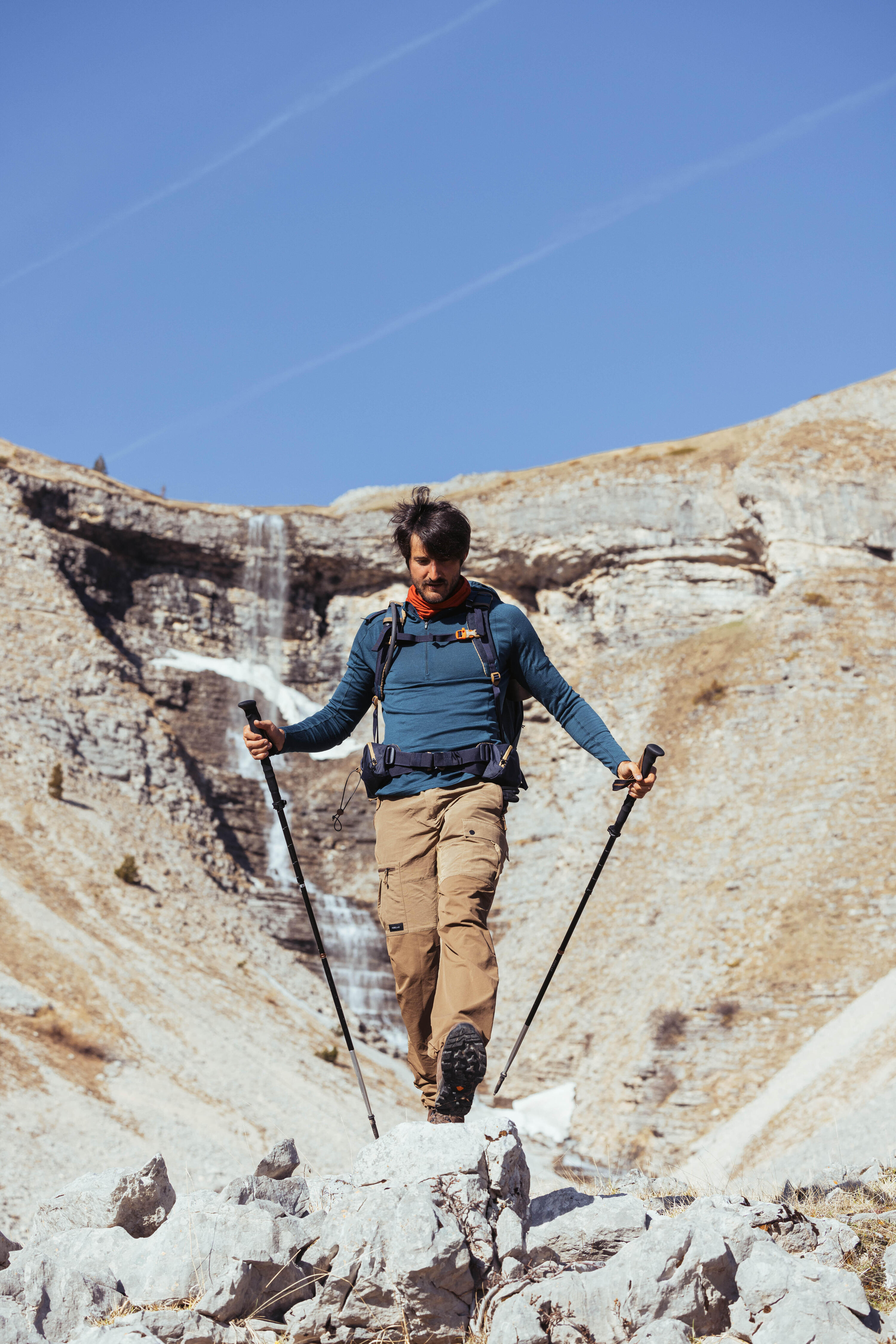 Men's Mountain Trekking Merino Wool Long-Sleeved T-Shirt with zip collar - MT500 2/7