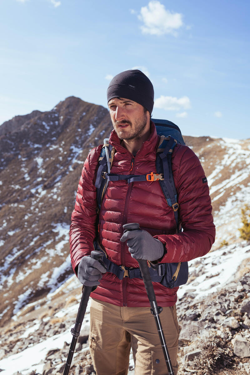 Geacă cu umplutură din puf Trekking la munte MT100 -5°C Bordo Bărbați