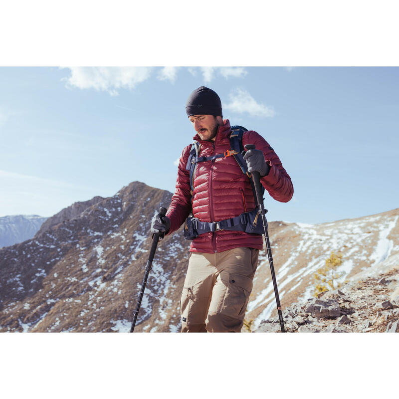 Geacă cu umplutură din puf Trekking la munte MT100 -5°C Bordo Bărbați