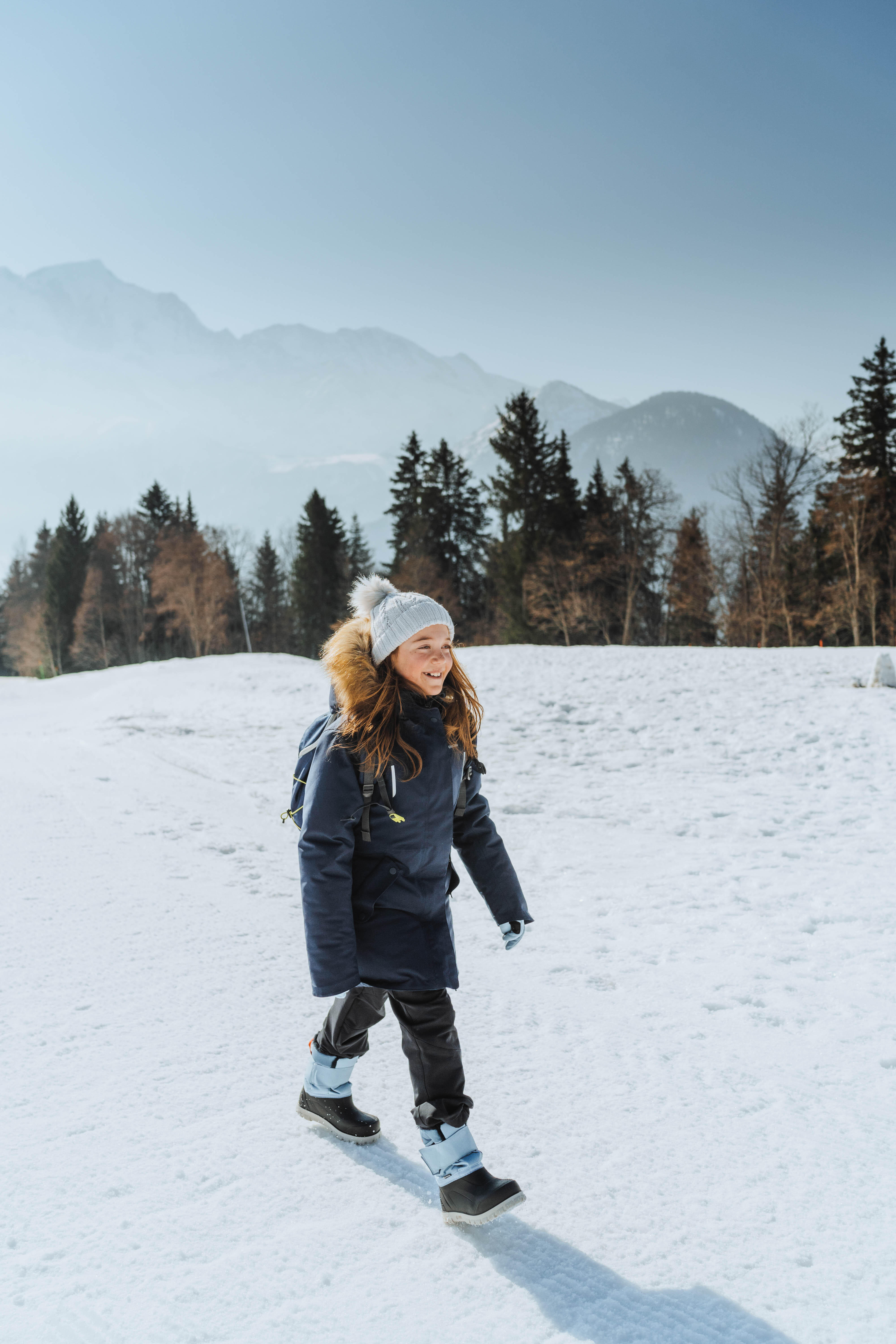 Manteau de randonnée enfant – U-Warm SH 500 bleu marine - QUECHUA