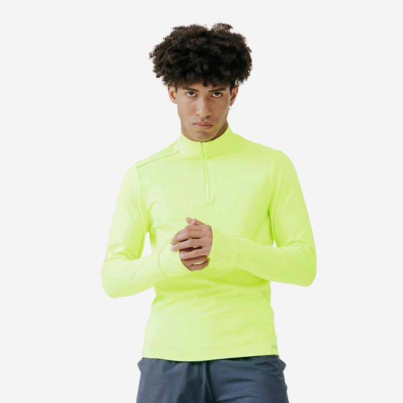 Koszulka do biegania z długim rękawem męska Kalenji Warm Day Visibility ocieplana
