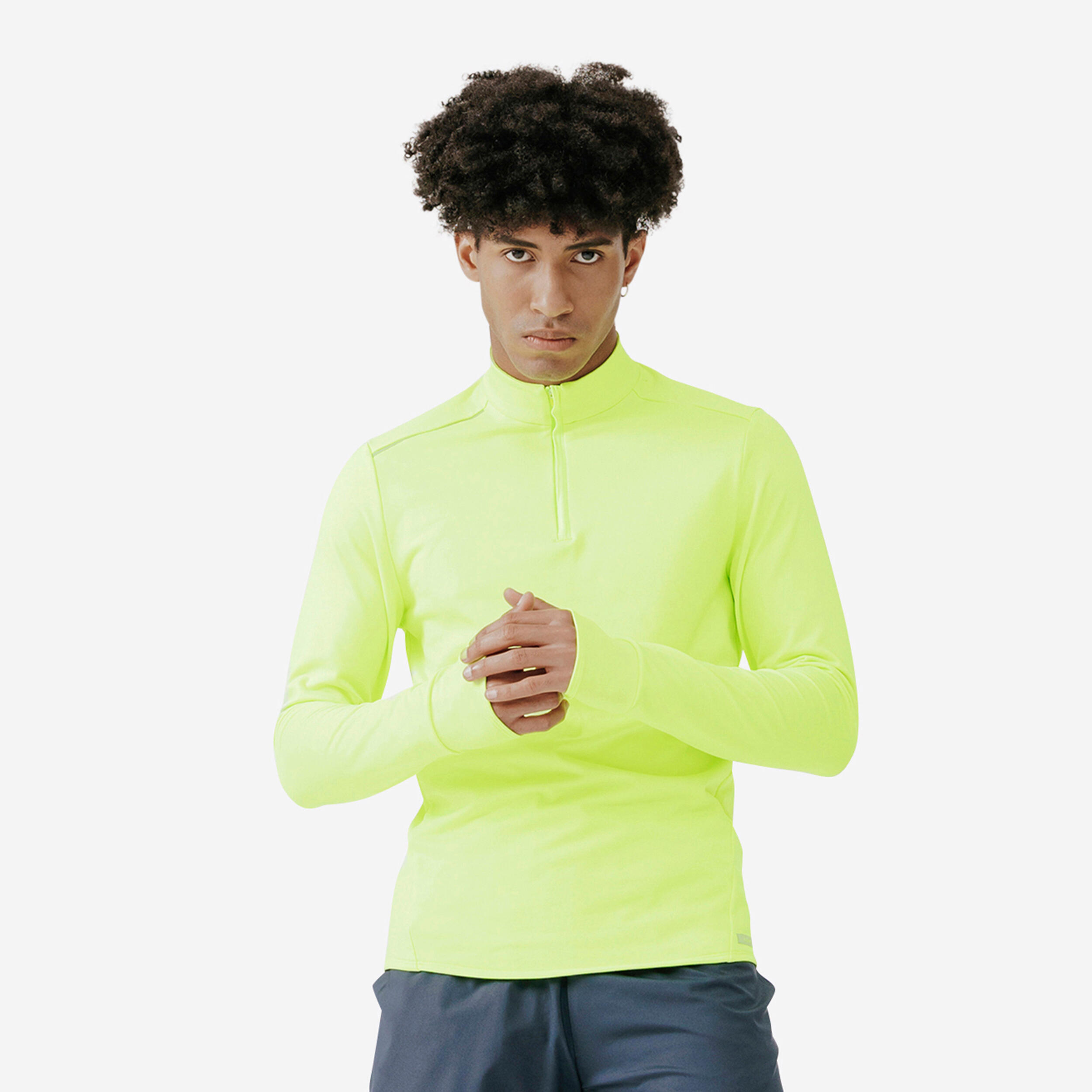 Kalenji - T-shirt Running Visibilité Manches Longues Chaud Homme - Warm Day Visibility - T-shirt Manches Longues - Running Trail Athletisme - Jaune - 48 Xl - Decathlon