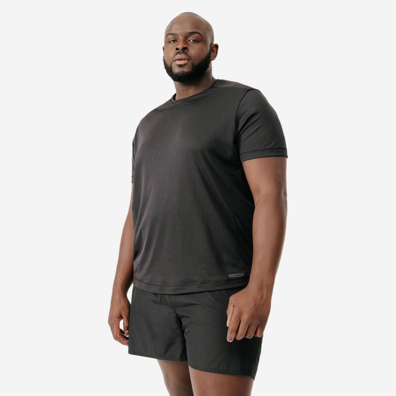 Camiseta running transpirable hombre - Dry negro (de la 4XL a la 5XL)