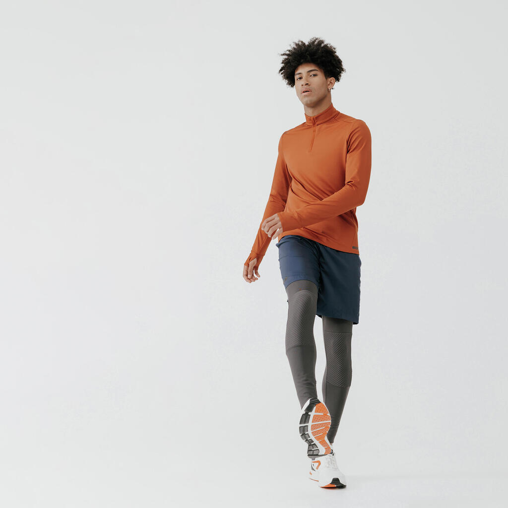 Tee shirt manches longues running run warm orange