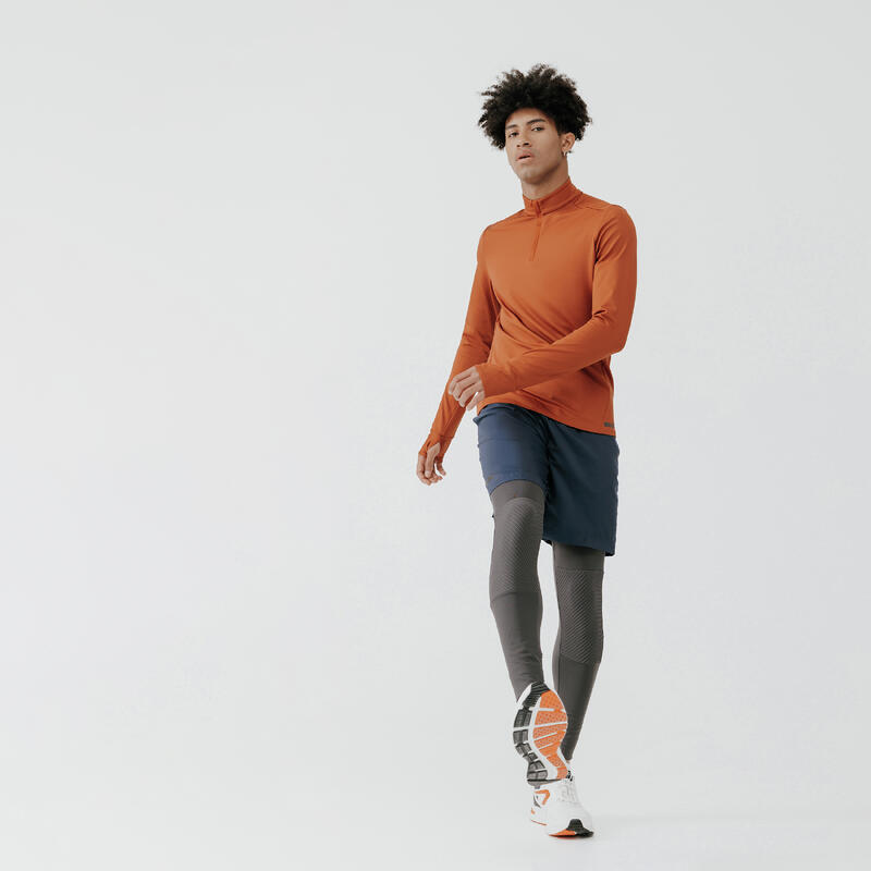 TEE SHIRT MANCHES LONGUES RUNNING RUN WARM ORANGE