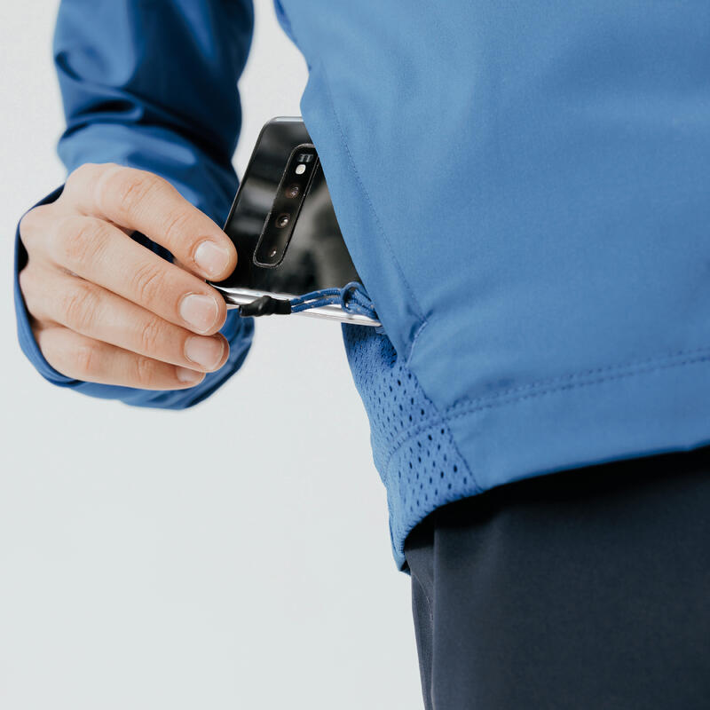 CHAQUETA CORTAVIENTO DE RUNNING HOMBRE KALENJI RUN WIND AZUL