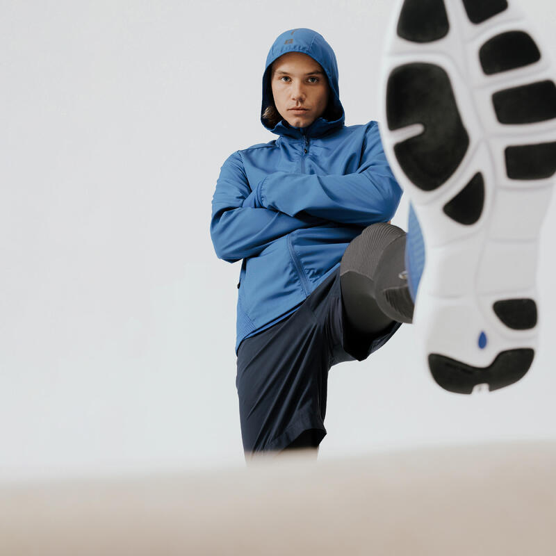 CHAQUETA CORTAVIENTO DE RUNNING HOMBRE KALENJI RUN WIND AZUL