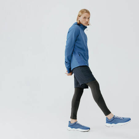 KALENJI RUN WIND MEN'S WINDPROOF RUNNING JACKET - BLUE