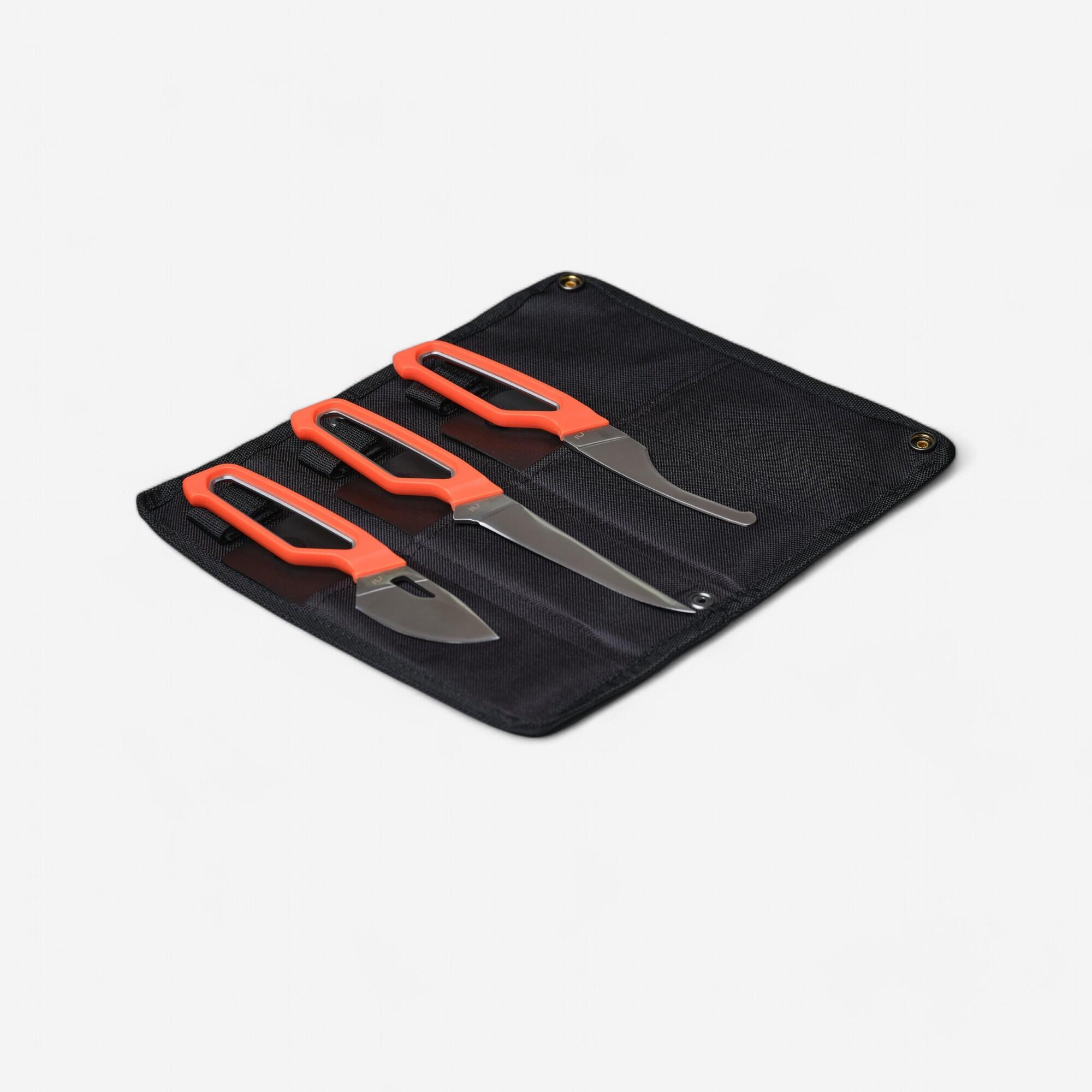 Solognac - Kit De 3 Couteaux Venaison Léger Compact Orange - Couteau - Chasse Et Tir Sportif - - Taille Unique - Decathlon