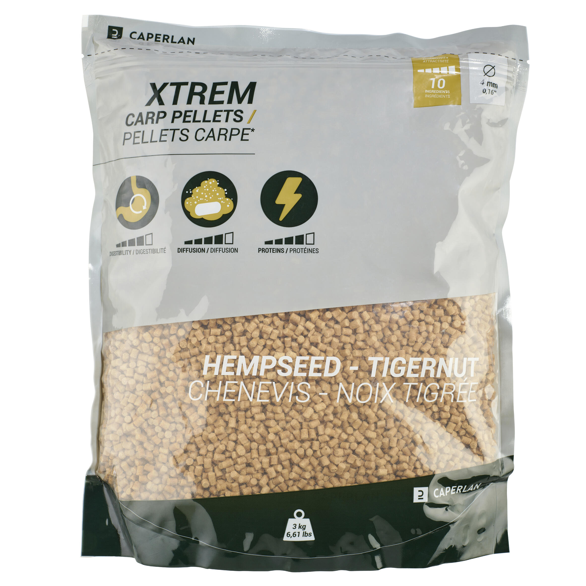 Carp fishing Xtrem Tiger Hemp Pellets 3kg 4mm 3/3