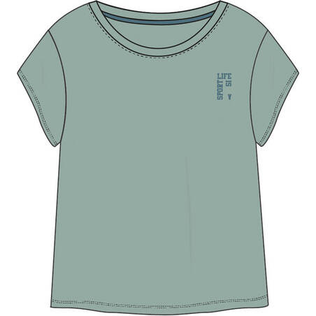 Girls' Cotton T-Shirt 500 - Green