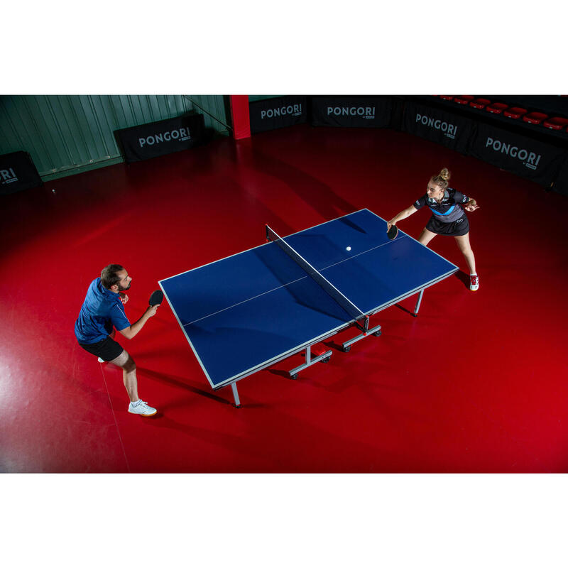 Table de tennis de table intérieure compacte avec filet innovant, TTT 130.2 Bleu