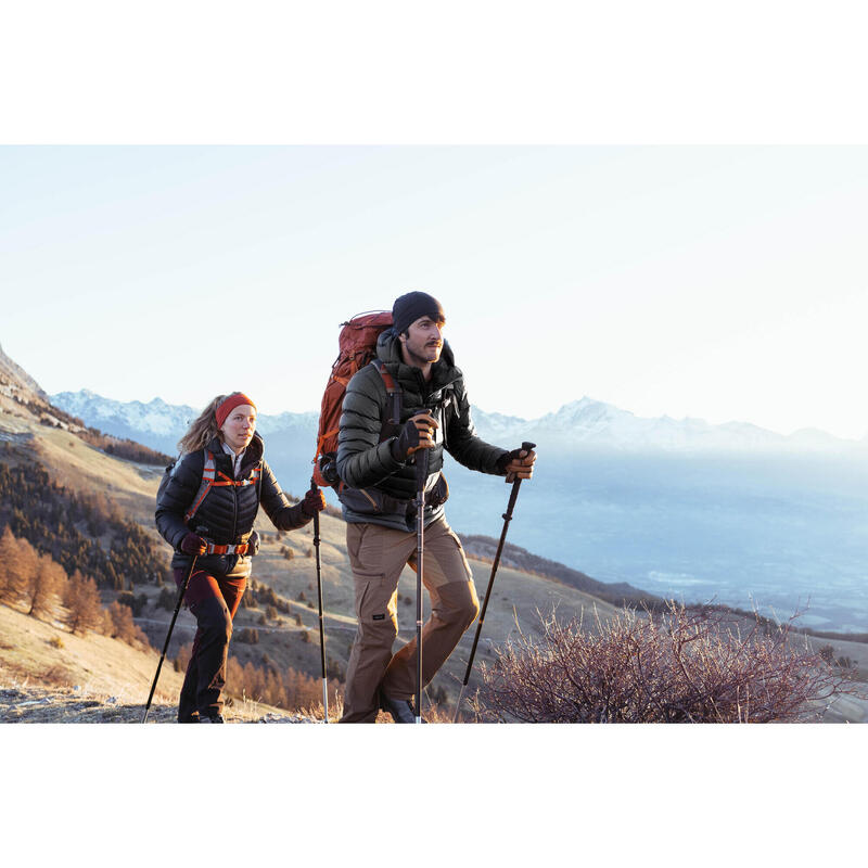 Casaco de penas de Trekking montanha com capuz Azul - MT500 -10°C - homem