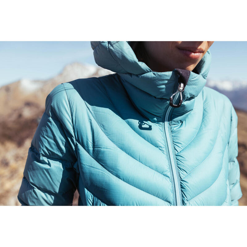 Daunenjacke Damen Kapuze bis -10 °C Trekking - MT500 