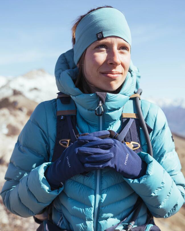 Women’s mountain trekking hooded down jacket - MT500 -10°C
