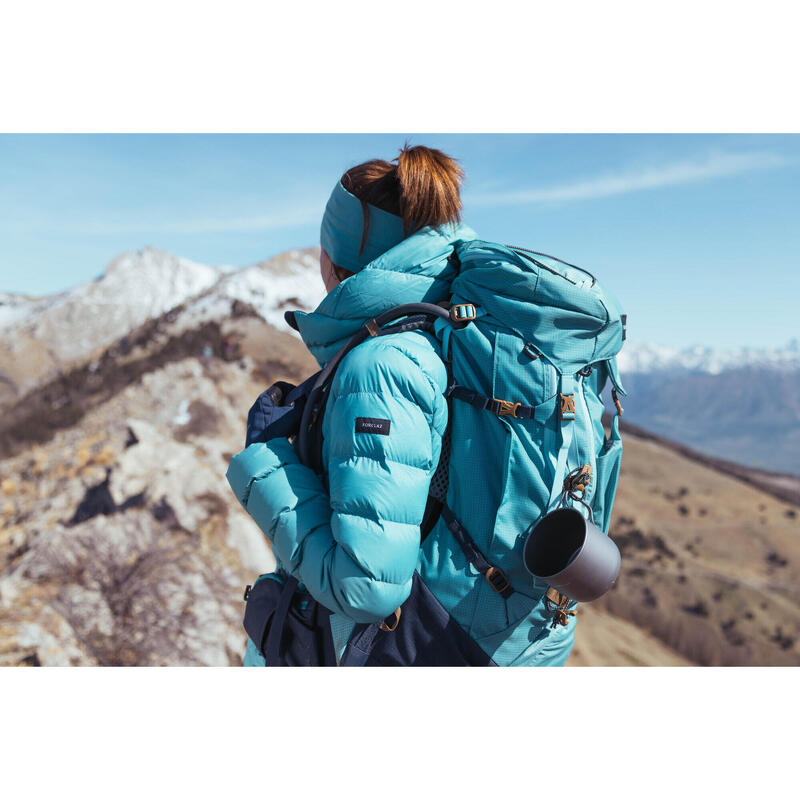 Casaco de penas de Trekking na montanha com capuz MT500 -10°C Mulher 