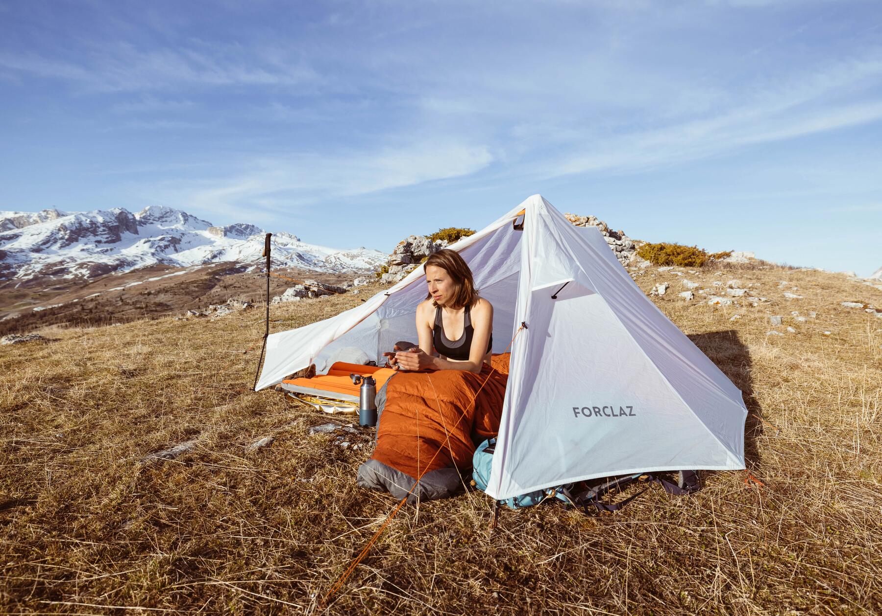 Woman camping 