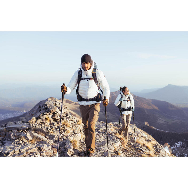 Donsjas met capuchon voor bergtrekking dames MT500 -10°C