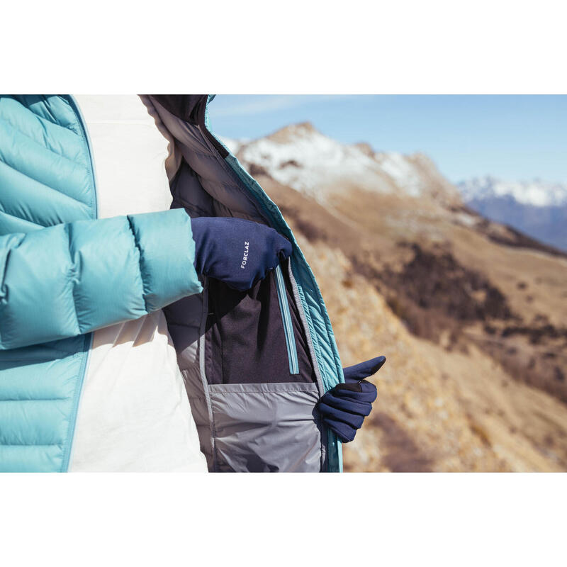Luvas táteis e extensíveis de trekking na montanha - MT500 ADULTO AZUL-ESCURO