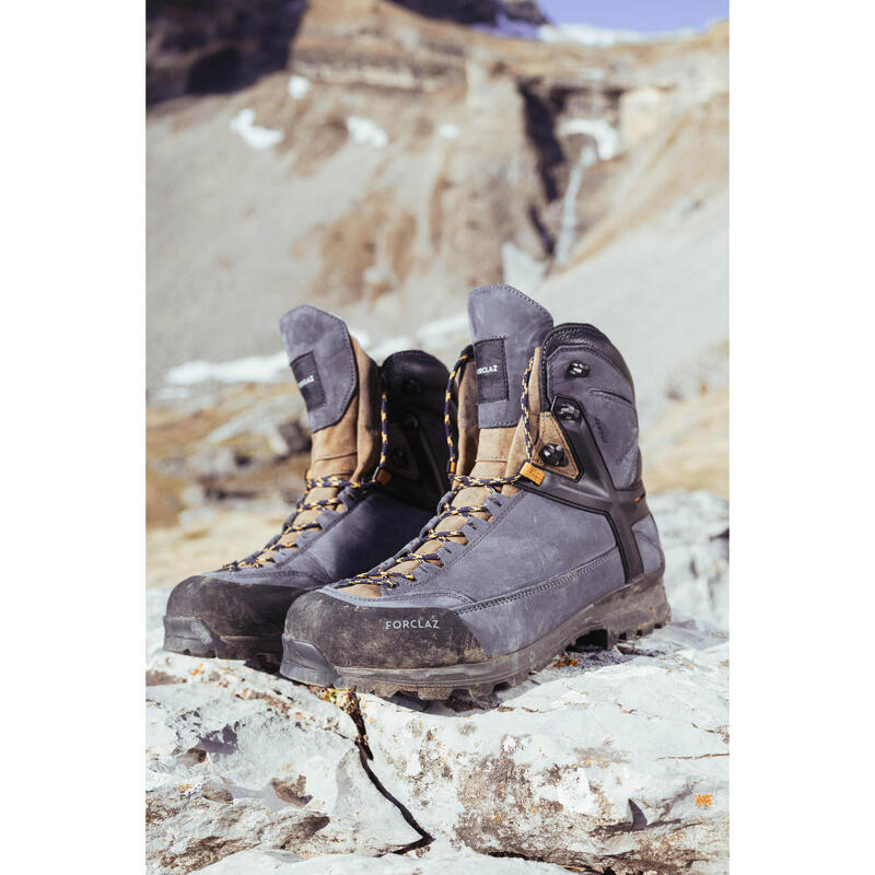 Pánské turistické vysoké nepromokavé kožené boty MT 500 Ultra Vibram