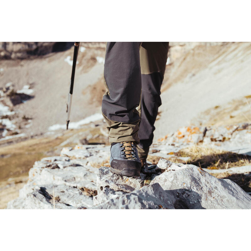 Pánské turistické vysoké nepromokavé kožené boty MT 500 Ultra Vibram