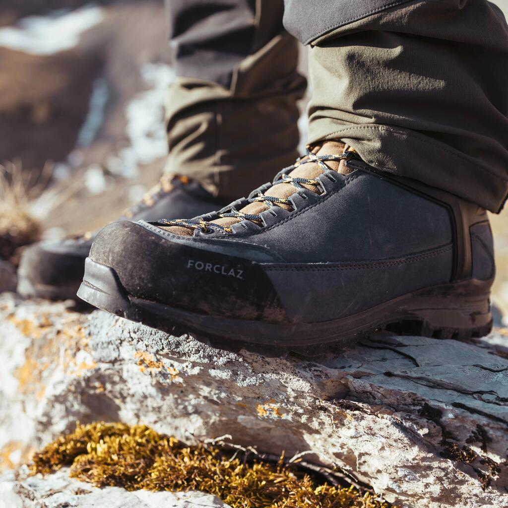 MEN'S WATERPROOF LEATHER HIGH HIKING BOOTS VIBRAM - MT500 ULTRA