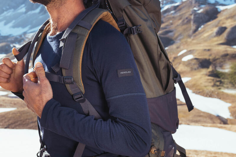 Koszulka trekkingowa męska z długim rękawem Forclaz MT500 merino