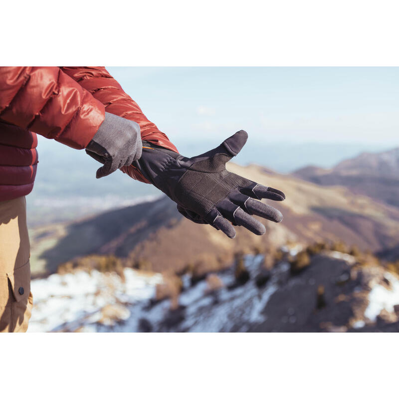 Manoplas térmicas de montaña y trekking cortaviento Adulto Forclaz Trek500