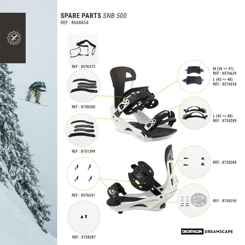 Fixations snowboard homme all mountain/freestyle - SNB 500 blanches