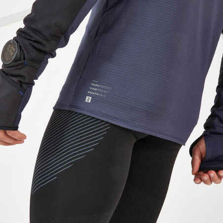 Vyriški žieminiai bėgimo marškinėliai ilgomis rankovėmis „Kiprun Warm Regul“