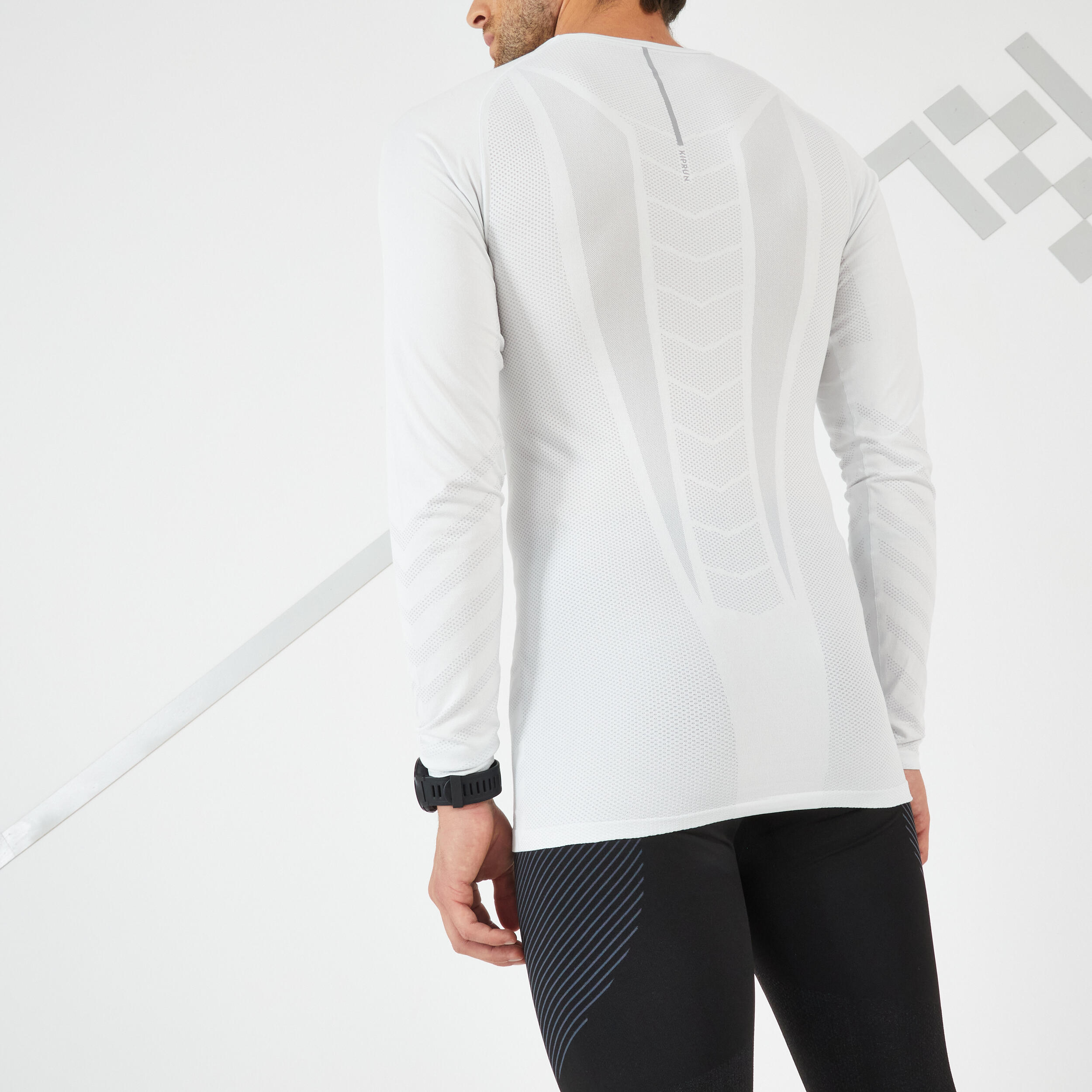SKINCARE MEN'S LONG-SLEEVED WINTER RUNNING T-SHIRT - WHITE 3/9
