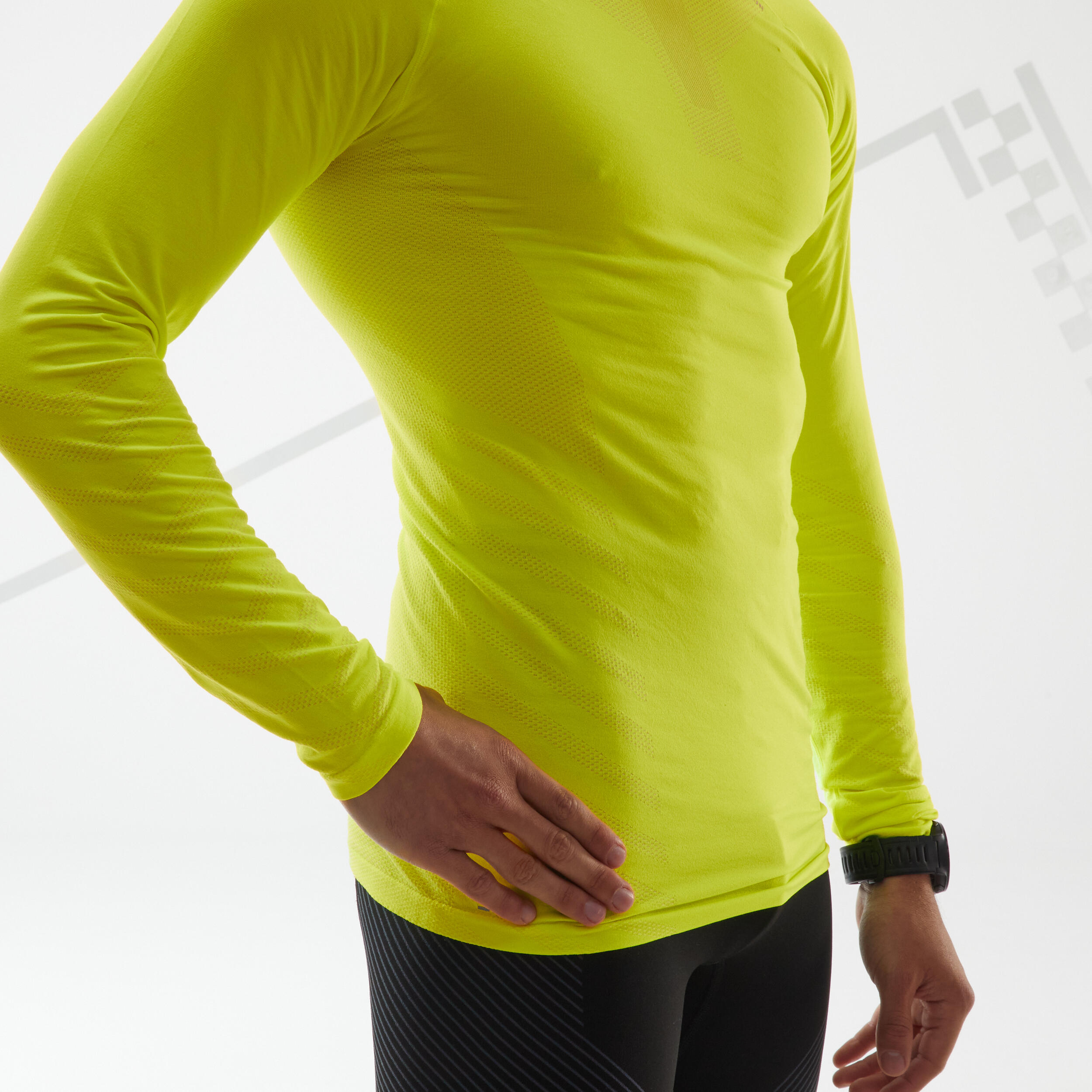 SKINCARE MEN'S LONG-SLEEVED WINTER RUNNING T-SHIRT - YELLOW LTD 6/8