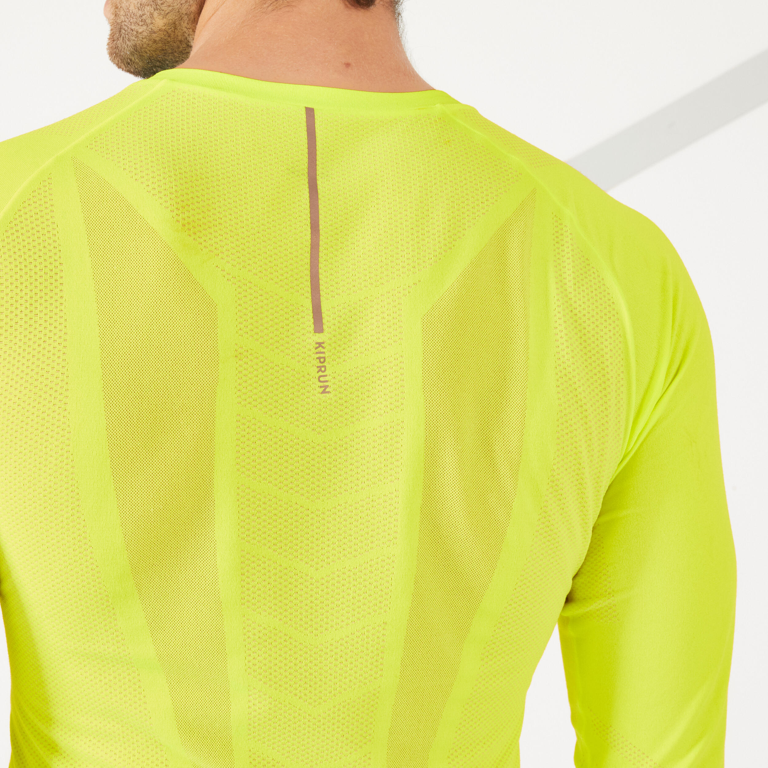 T-SHIRT RUNNING MANCHES LONGUES HIVER HOMME - KIPRUN SKINCARE JAUNE LTD 5/8