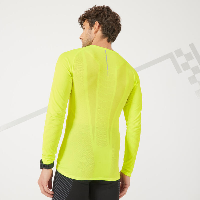 Maglia manica lunga running uomo SKINCARE gialla