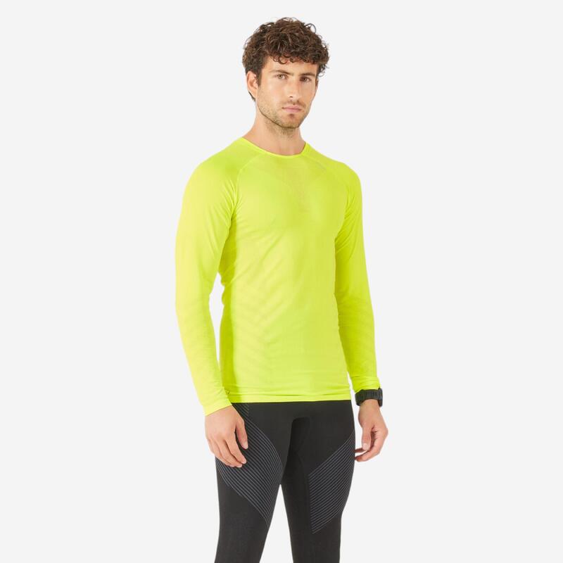 Maglia manica lunga running uomo SKINCARE gialla