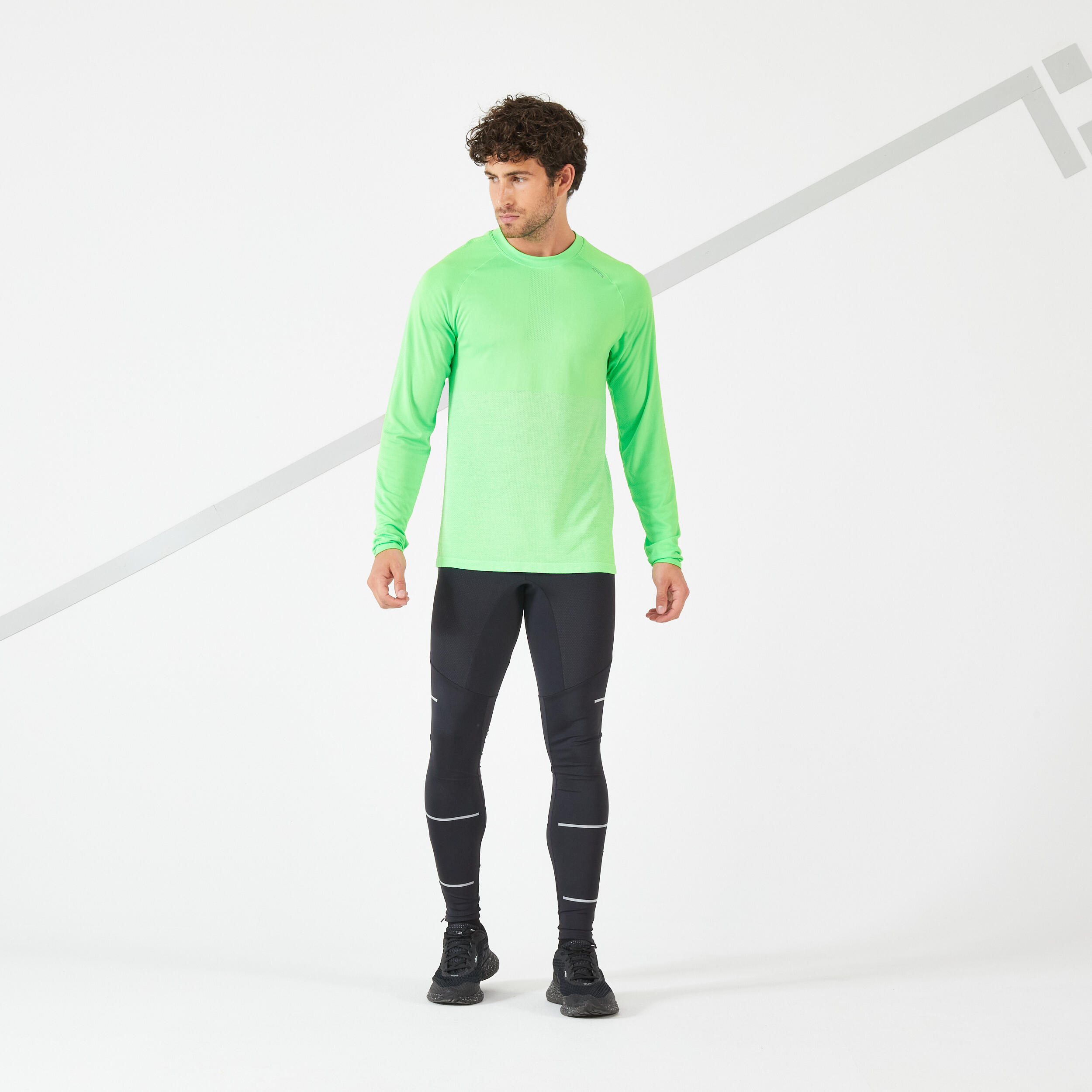 T-shirt de running manches longues Homme - KIPRUN Run 500 Sans couture Vert 6/11