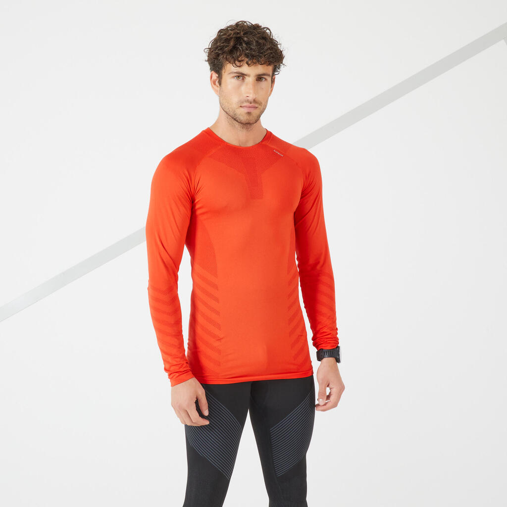 MEN'S LONG-SLEEVED WINTER RUNNING T-SHIRT - KHAKI