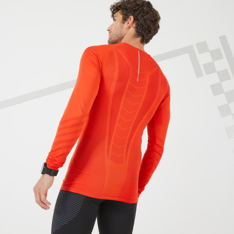 Camiseta térmica running transpirable Hombre Kiprun skincare rojo