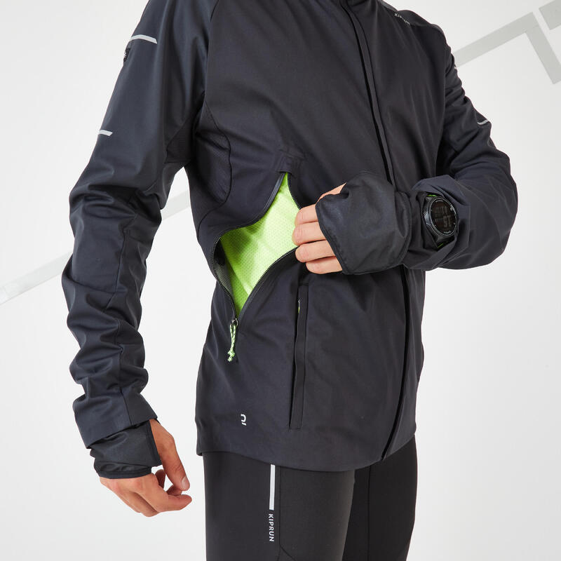 Jachetă Iarnă Protecție vânt și ploaie Alergare pe asfalt Warm Regul Gri Bărbați