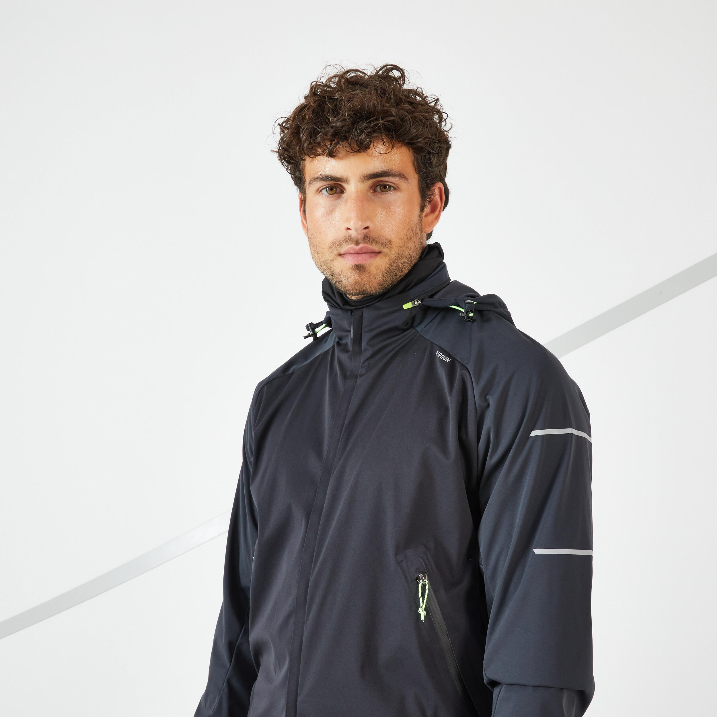 KIPRUN GIACCA DA CORSA INVERNALE DA UOMO IMPERMEABILE E ANTIVENTO - WARM REGUL BLACK GREY