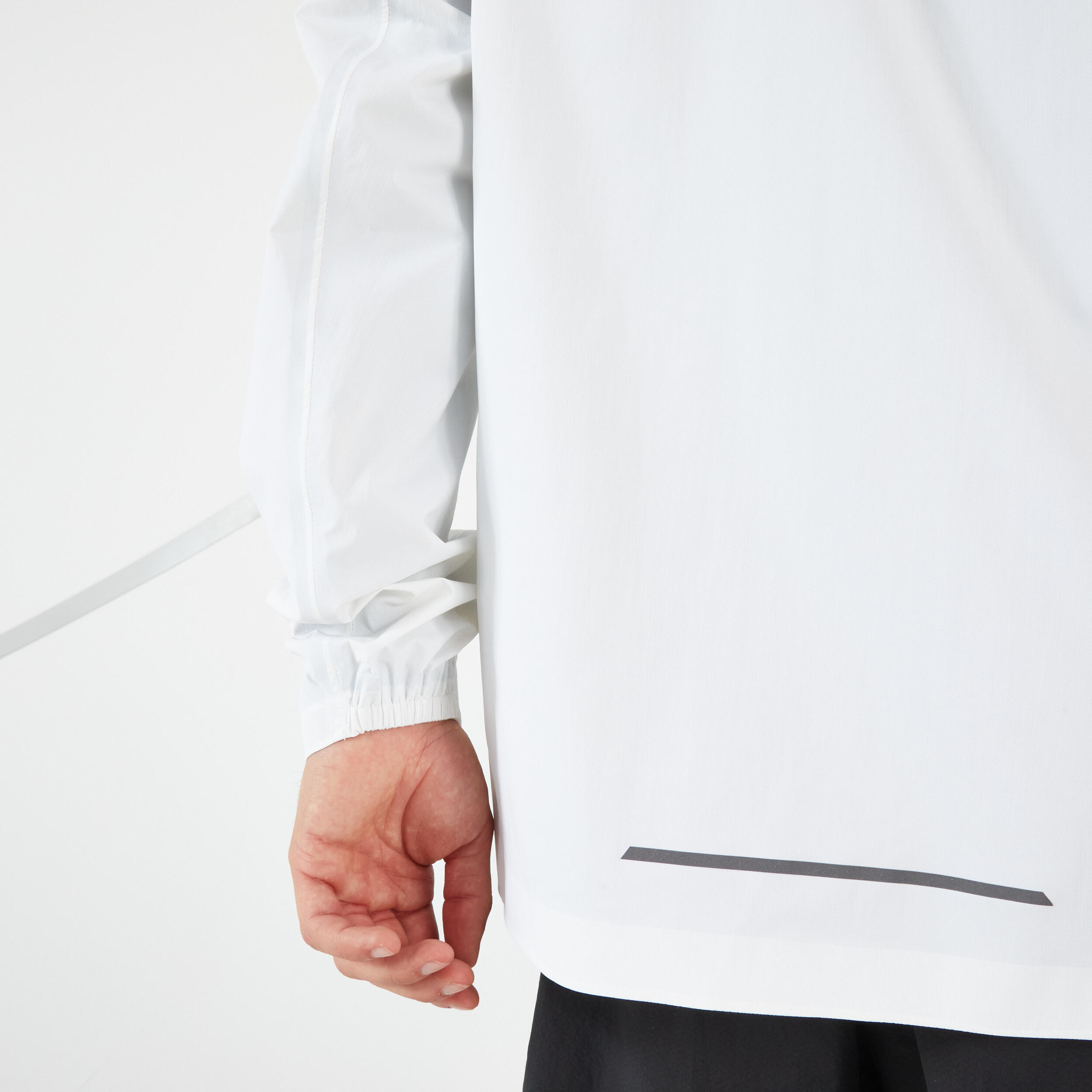 MEN'S WATERPROOF WINDPROOF RUNNING JACKET - KIPRUN RAIN+ WHITE 8/17