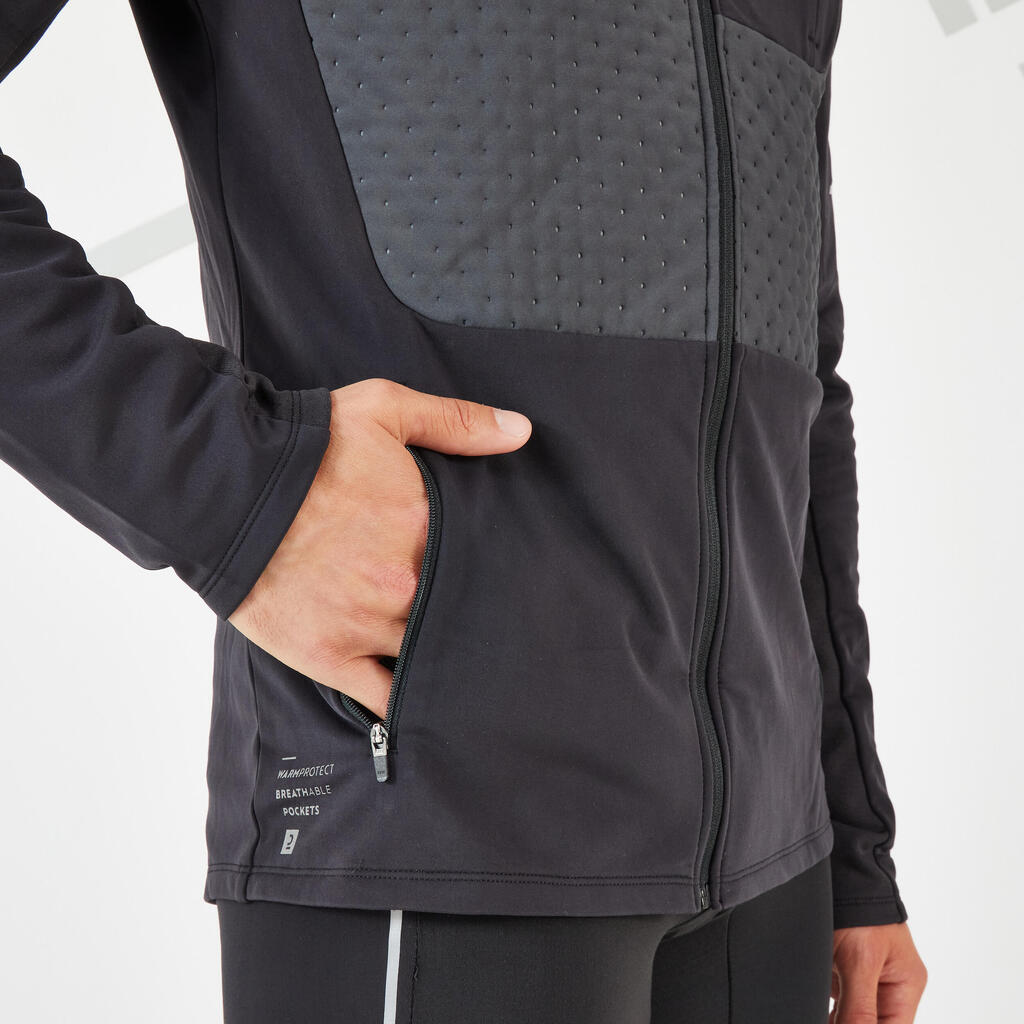 MEN'S KIPRUN WARM WINTER RUNNING JACKET - DARK BLUE