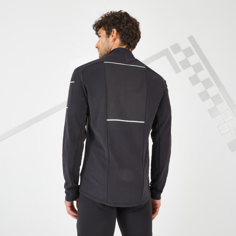 Veste chaude de running homme - kiprun run 900 warm noir