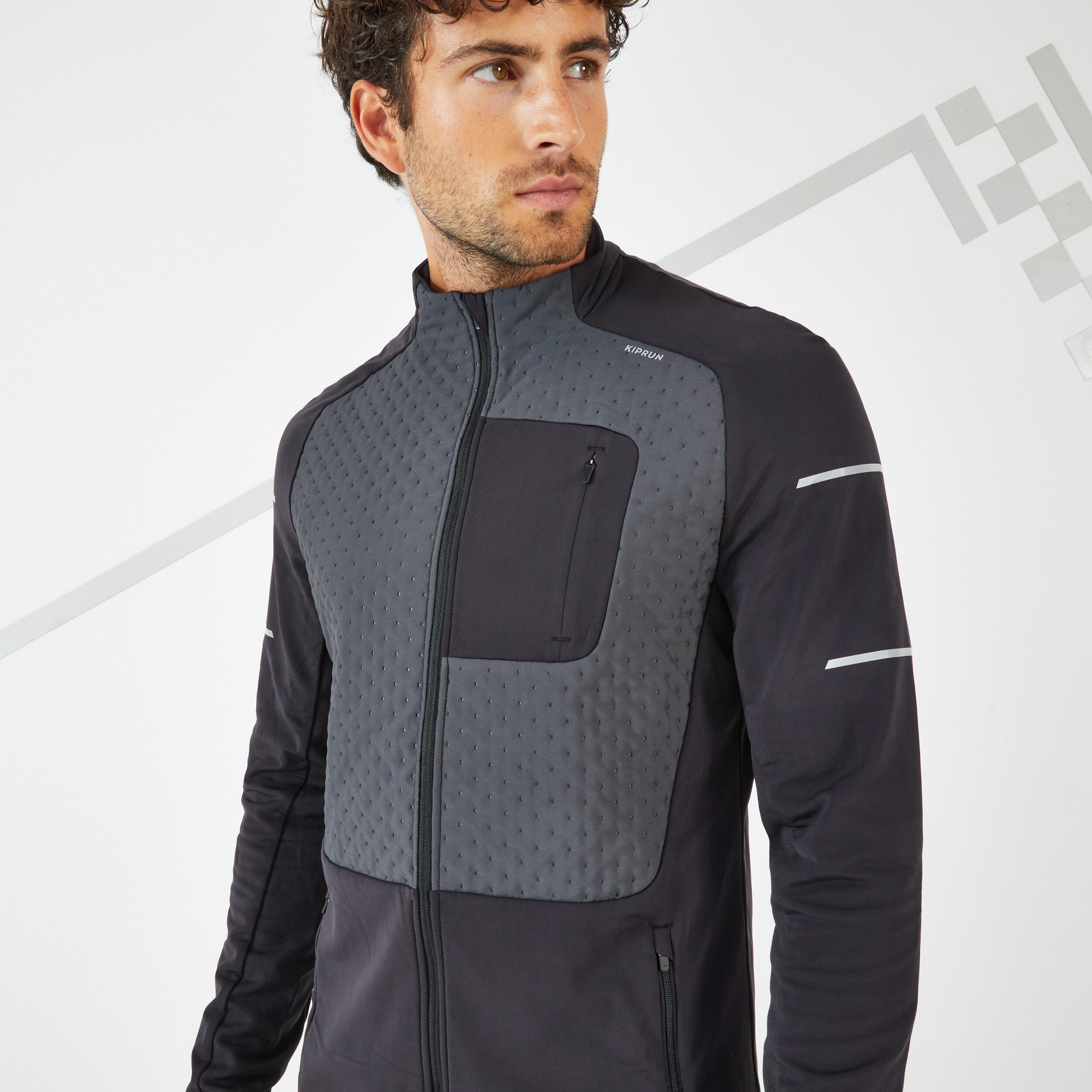 Chaqueta Running  térmica Kiprun Warm Hombre - Azul y Negro 11/22